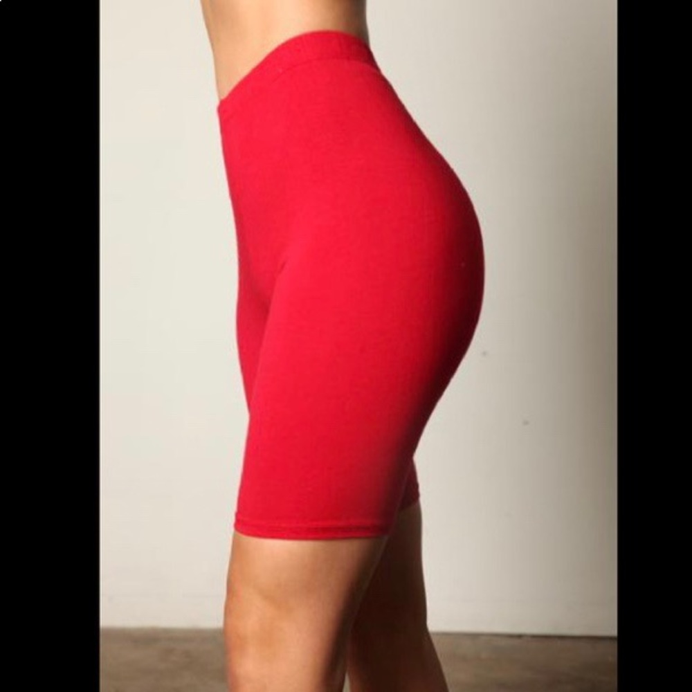 Red Biker Shorts